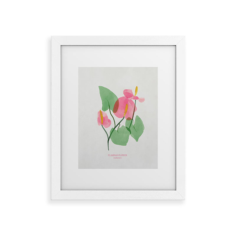 DENY Designs flamingo flower Framed Art Print