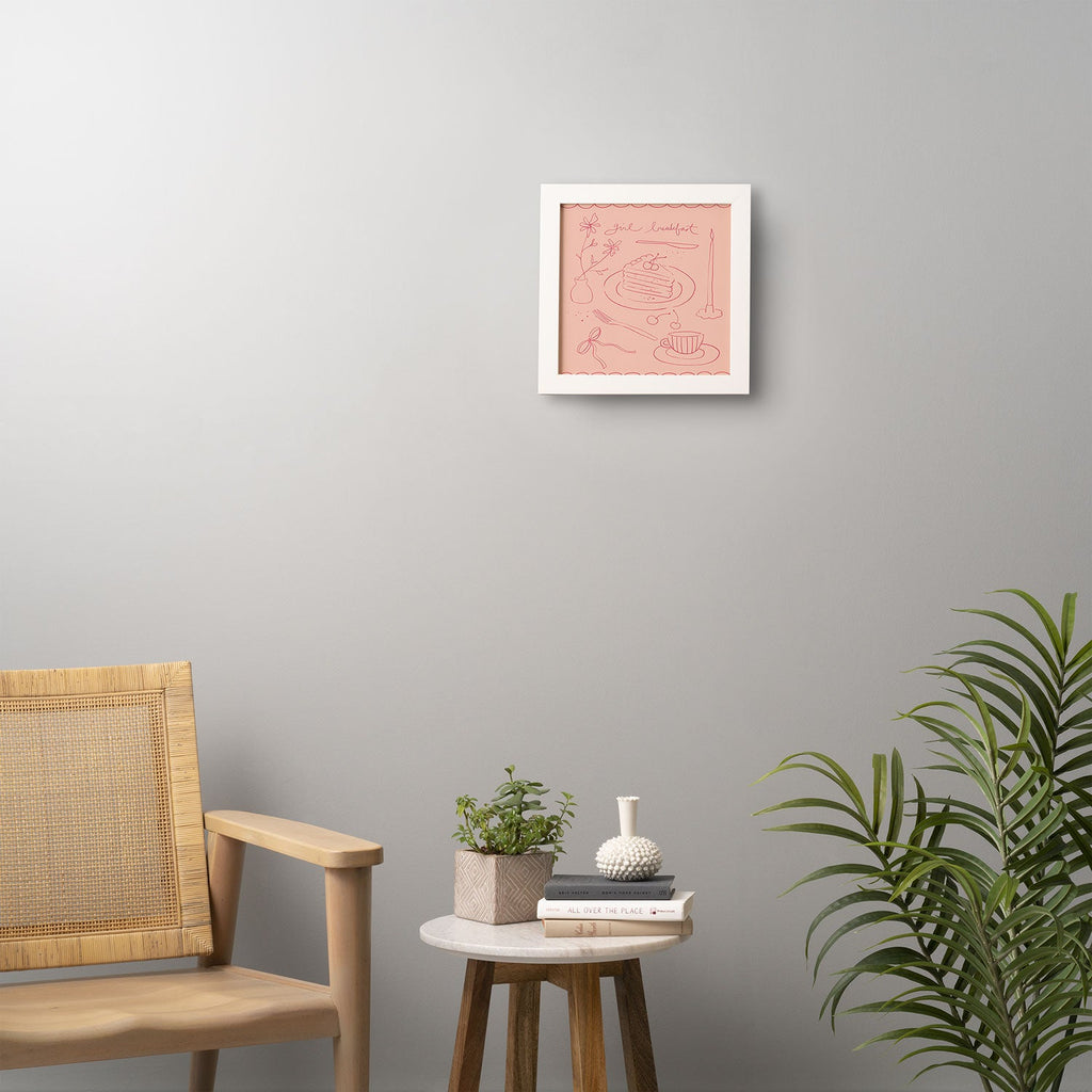 DENY Designs girl breakfast Framed Wall Art