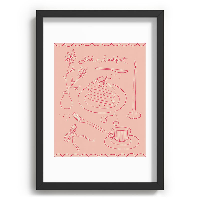 DENY Designs girl breakfast Recessed Framing Rectangle