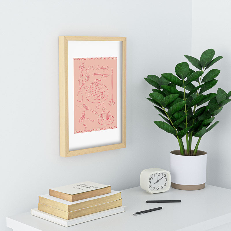 DENY Designs girl breakfast Recessed Framing Rectangle