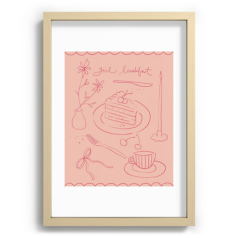 DENY Designs girl breakfast Recessed Framing Rectangle