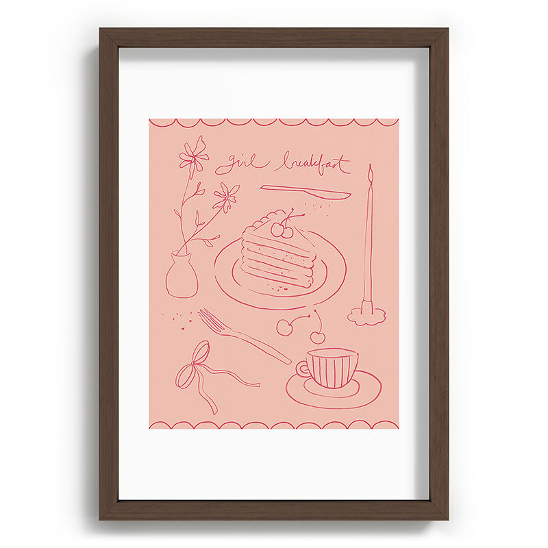DENY Designs girl breakfast Recessed Framing Rectangle