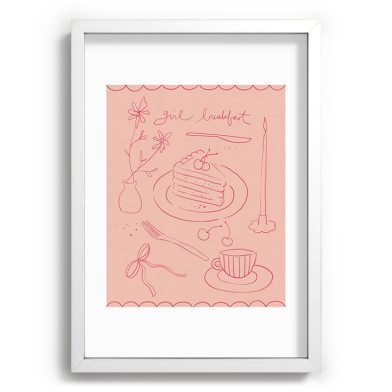 DENY Designs girl breakfast Recessed Framing Rectangle