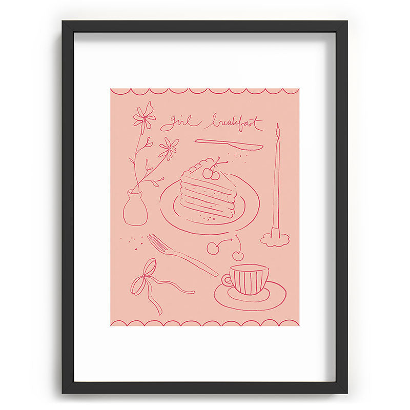 DENY Designs girl breakfast Recessed Framing Rectangle