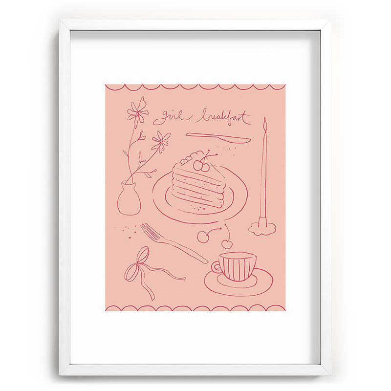 DENY Designs girl breakfast Recessed Framing Rectangle