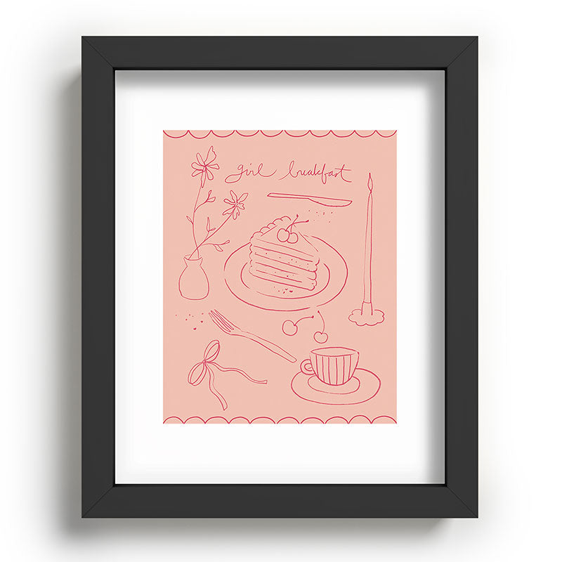 DENY Designs girl breakfast Recessed Framing Rectangle