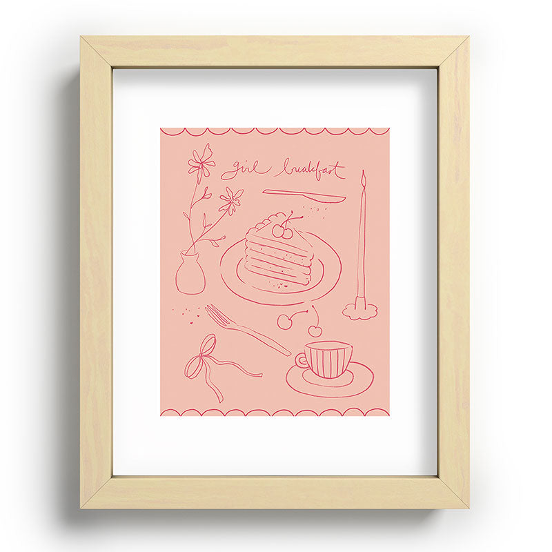 DENY Designs girl breakfast Recessed Framing Rectangle