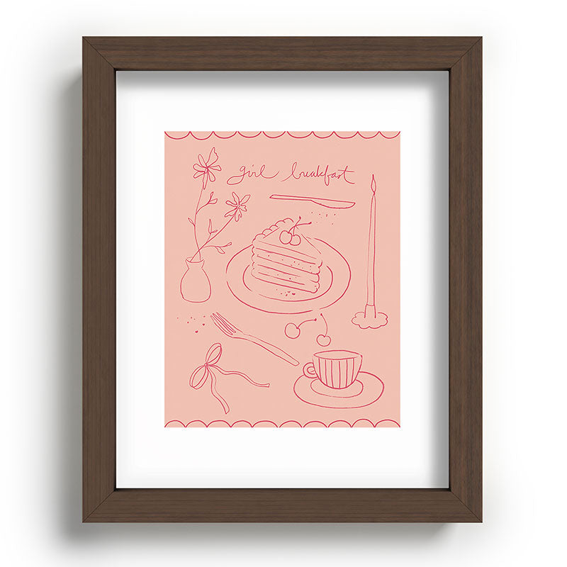 DENY Designs girl breakfast Recessed Framing Rectangle