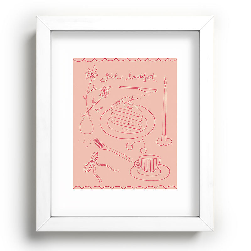 DENY Designs girl breakfast Recessed Framing Rectangle