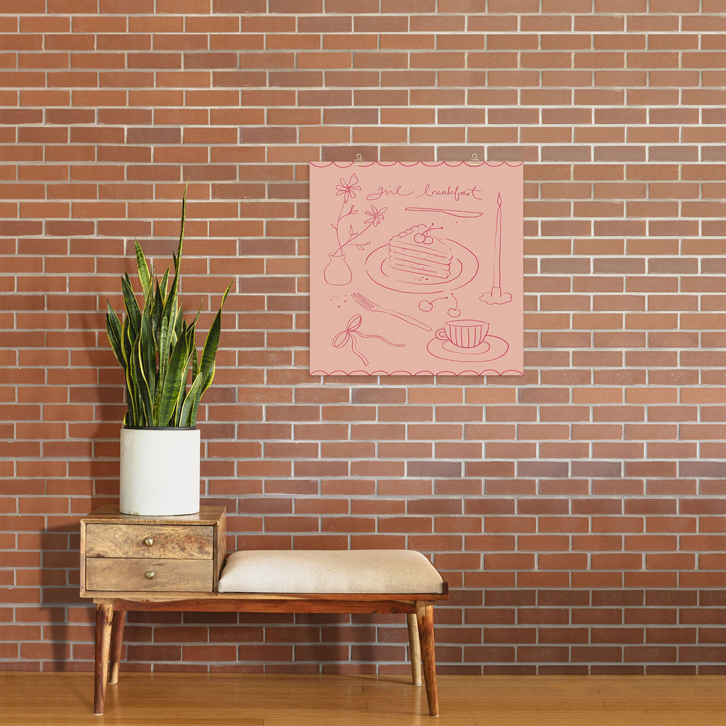 DENY Designs girl breakfast Art Print