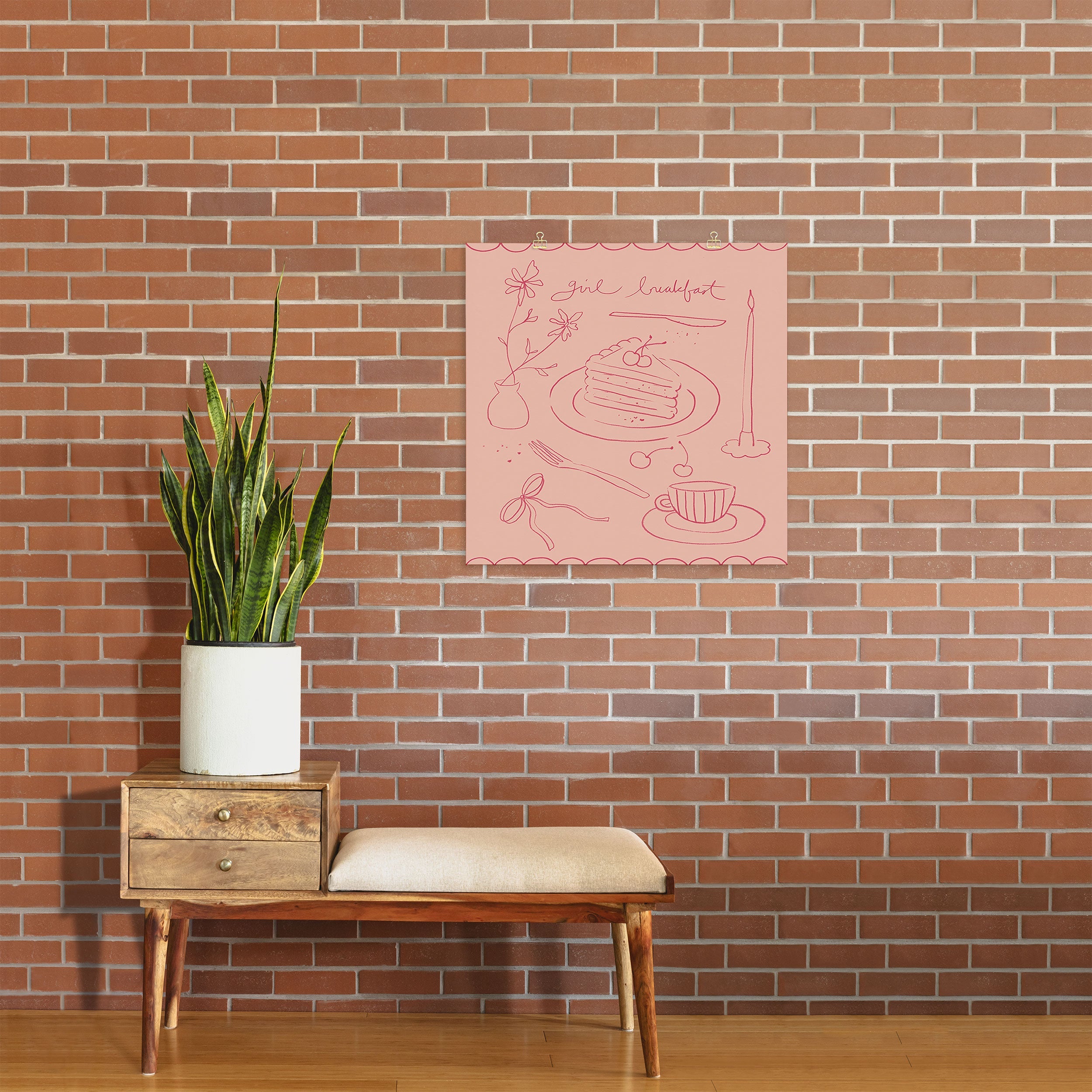 DENY Designs girl breakfast Art Print