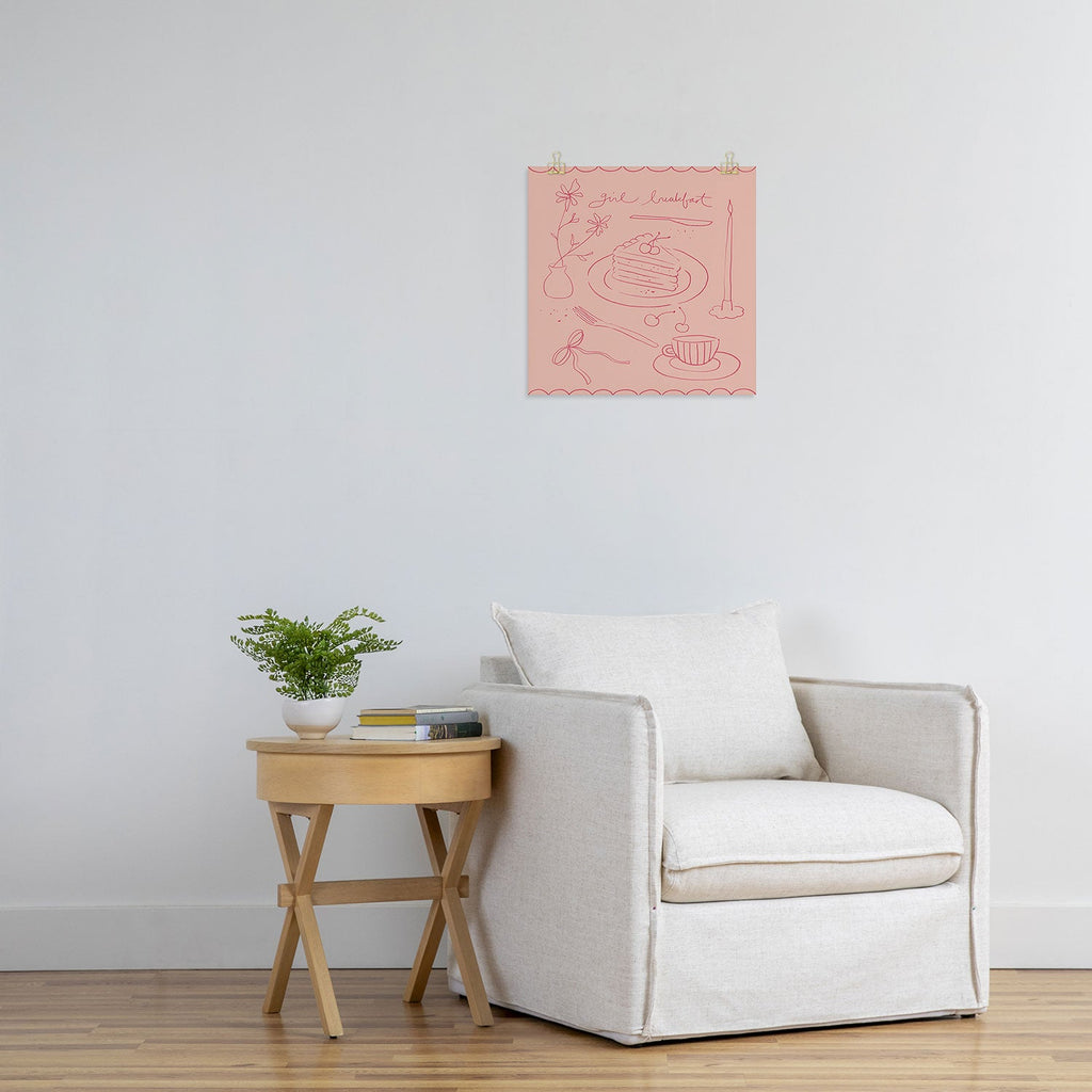 DENY Designs girl breakfast Art Print