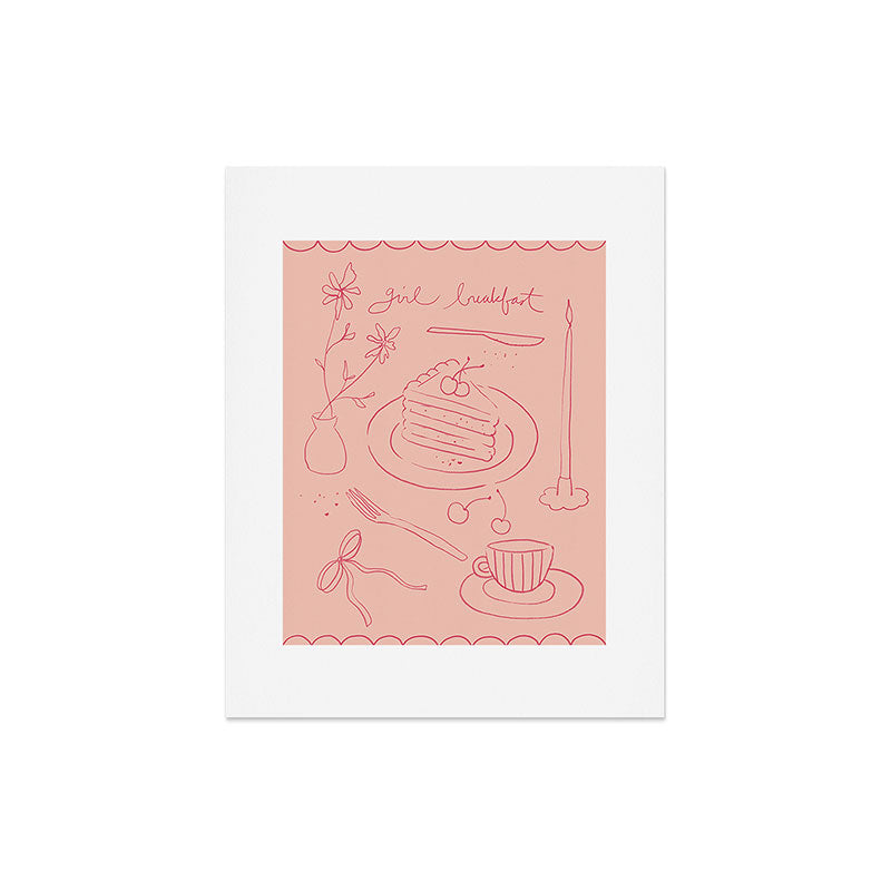 DENY Designs girl breakfast Art Print