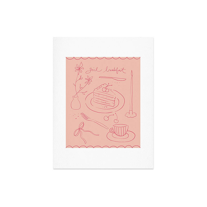 DENY Designs girl breakfast Art Print