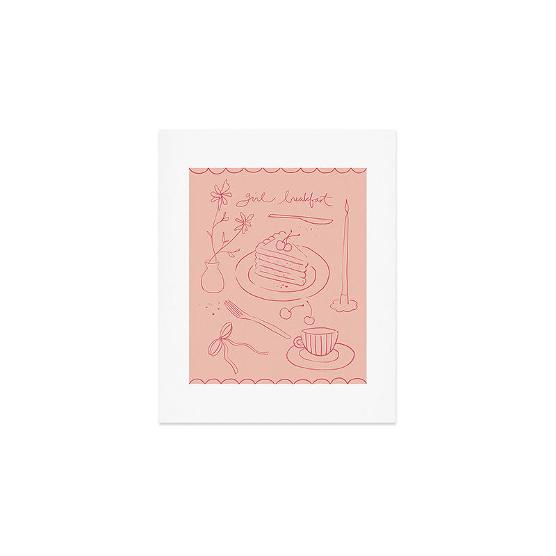 DENY Designs girl breakfast Art Print