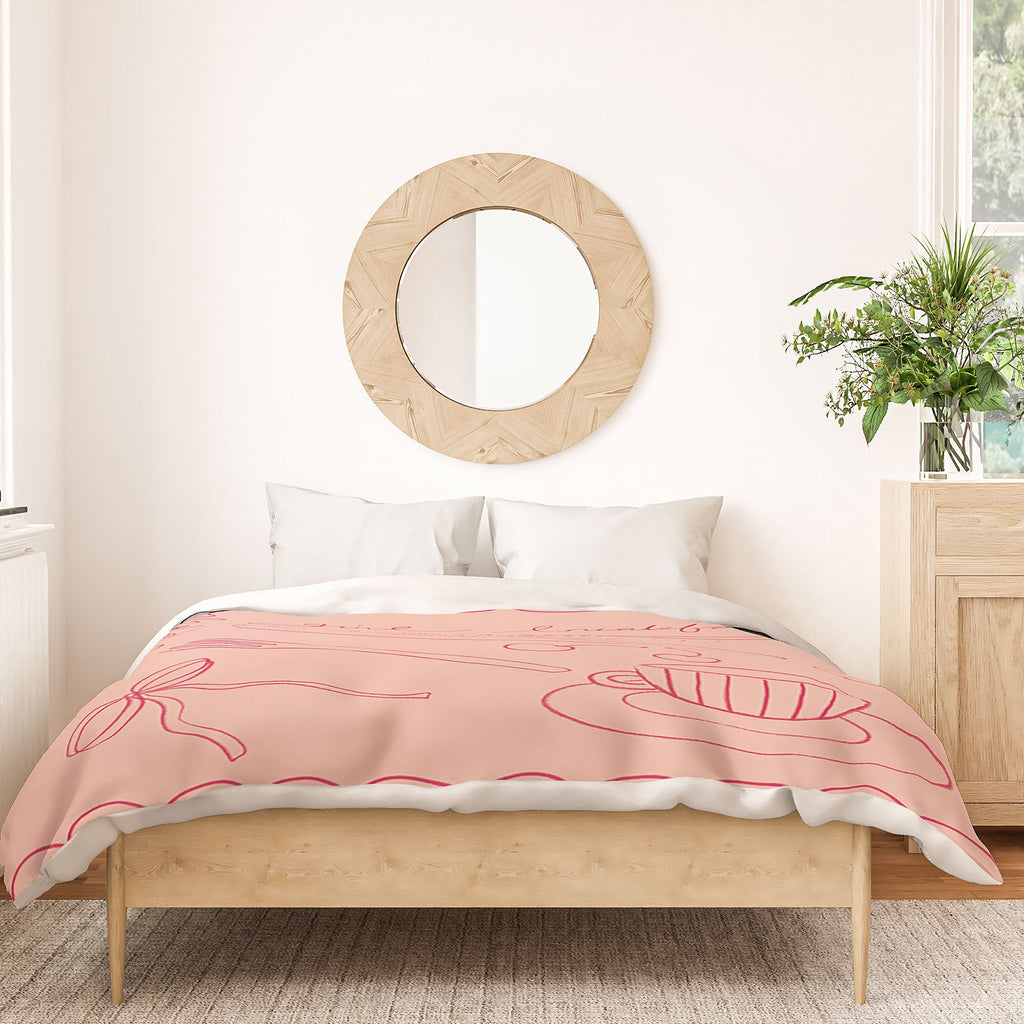 DENY Designs girl breakfast Duvet Cover