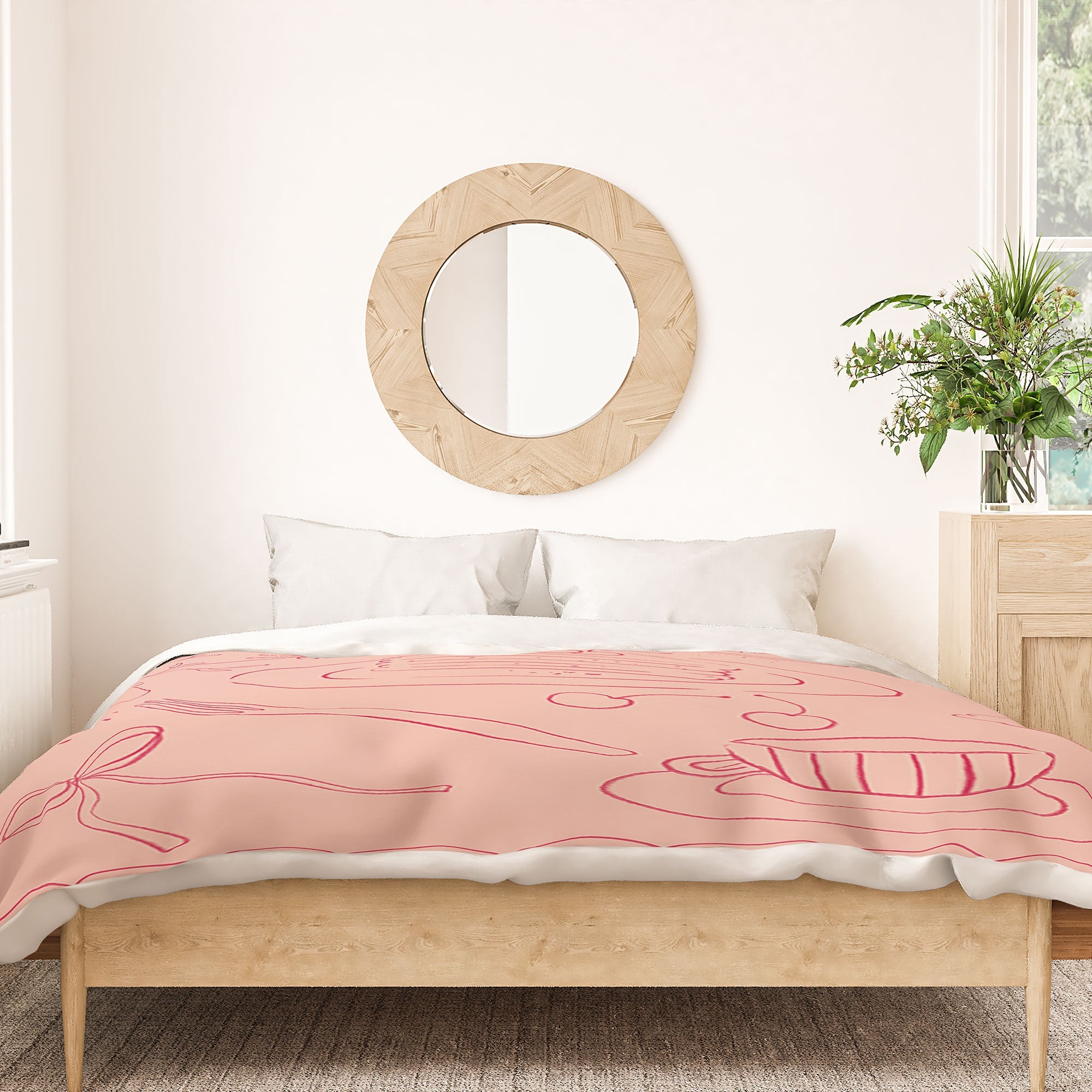 DENY Designs girl breakfast Duvet Cover