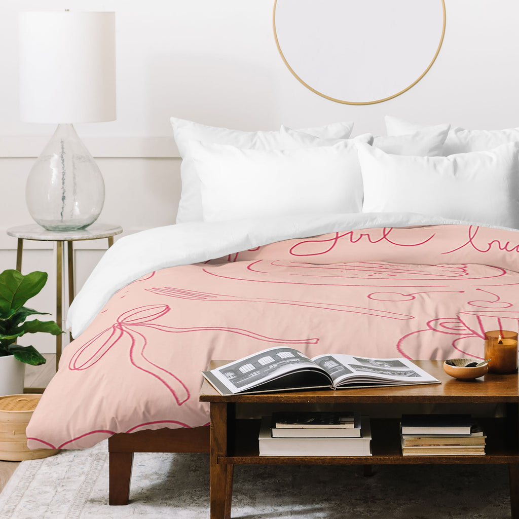DENY Designs girl breakfast Duvet Cover