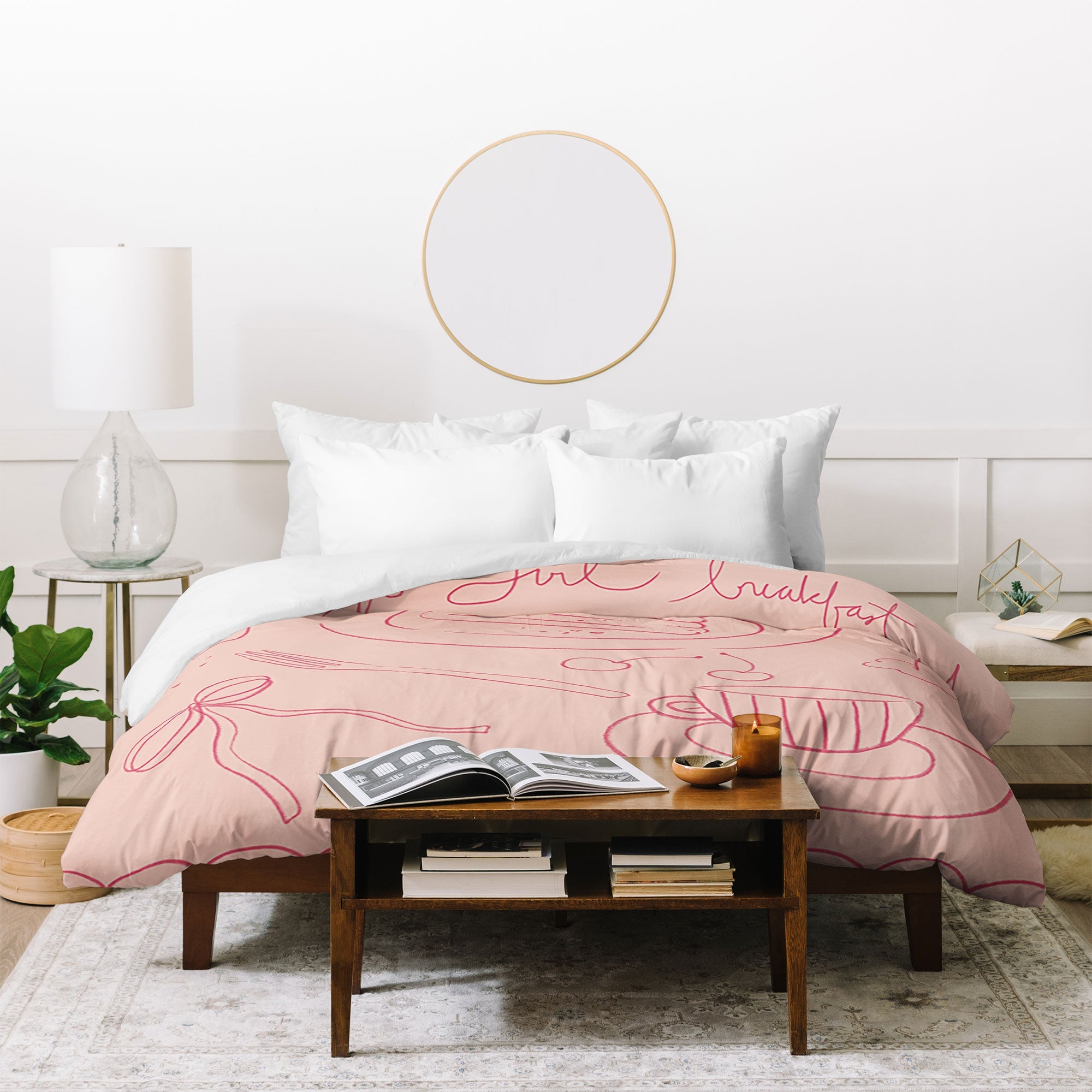 DENY Designs girl breakfast Duvet Cover