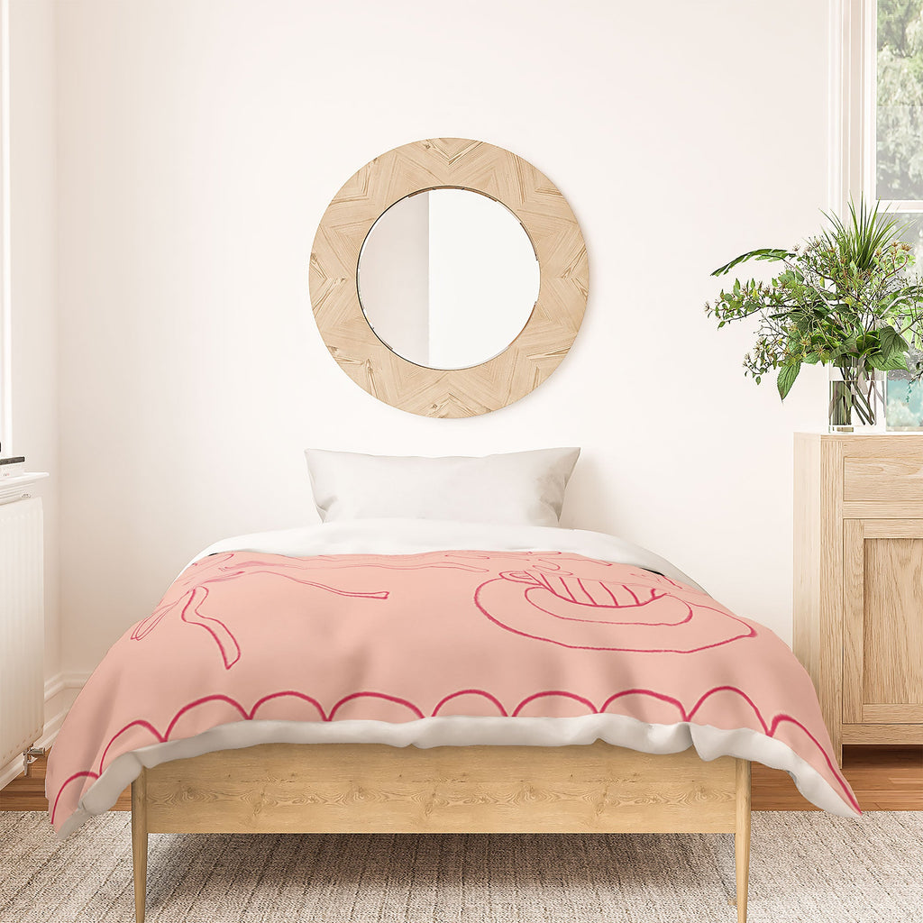DENY Designs girl breakfast Duvet Cover