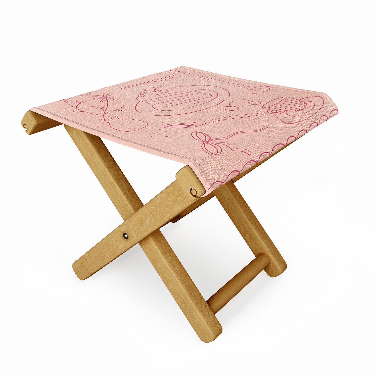 DENY Designs girl breakfast Folding Stool