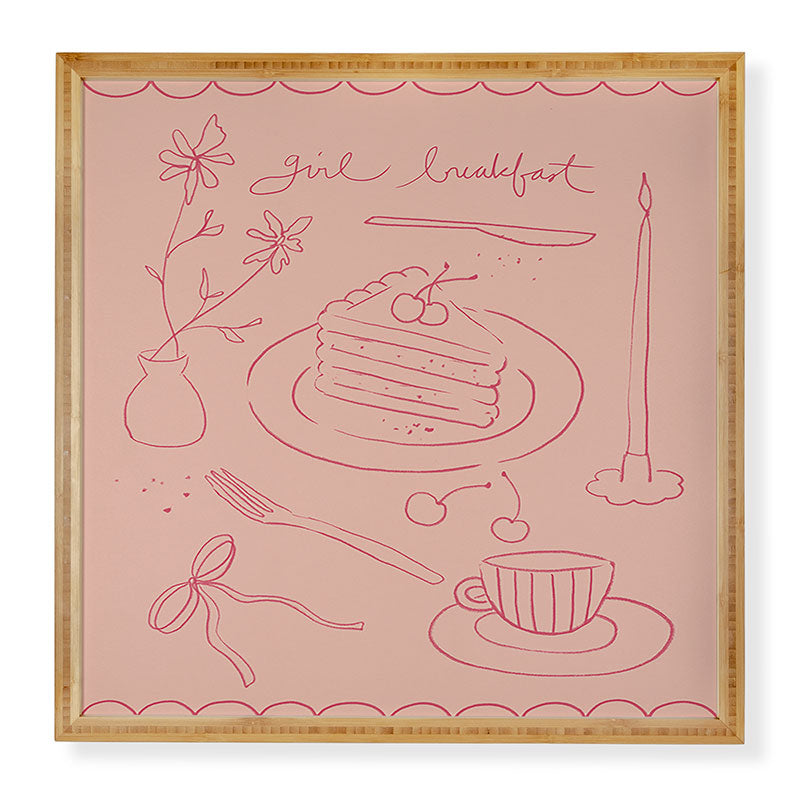 DENY Designs girl breakfast Framed Wall Art