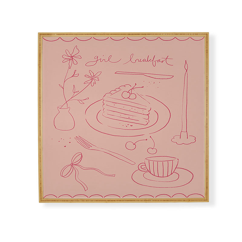 DENY Designs girl breakfast Framed Wall Art