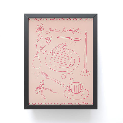 DENY Designs girl breakfast Framed Mini Art Print
