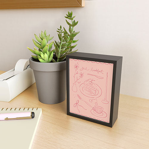DENY Designs girl breakfast Framed Mini Art Print