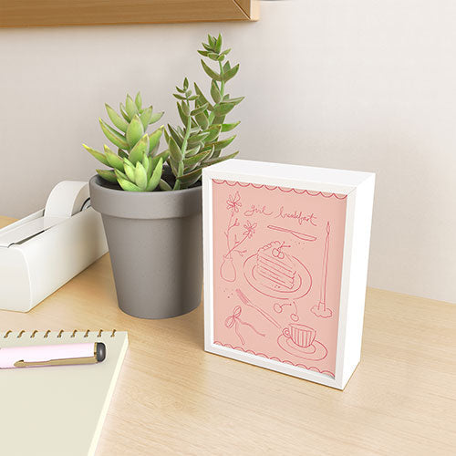 DENY Designs girl breakfast Framed Mini Art Print