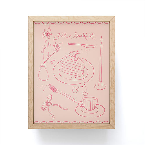 DENY Designs girl breakfast Framed Mini Art Print