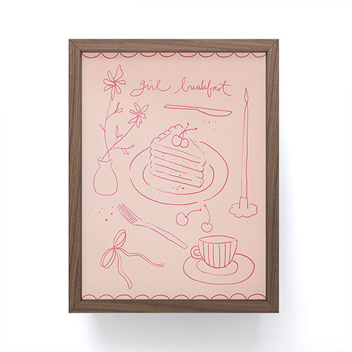 DENY Designs girl breakfast Framed Mini Art Print