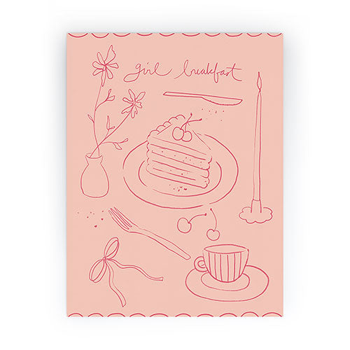 DENY Designs girl breakfast Mini Art Print