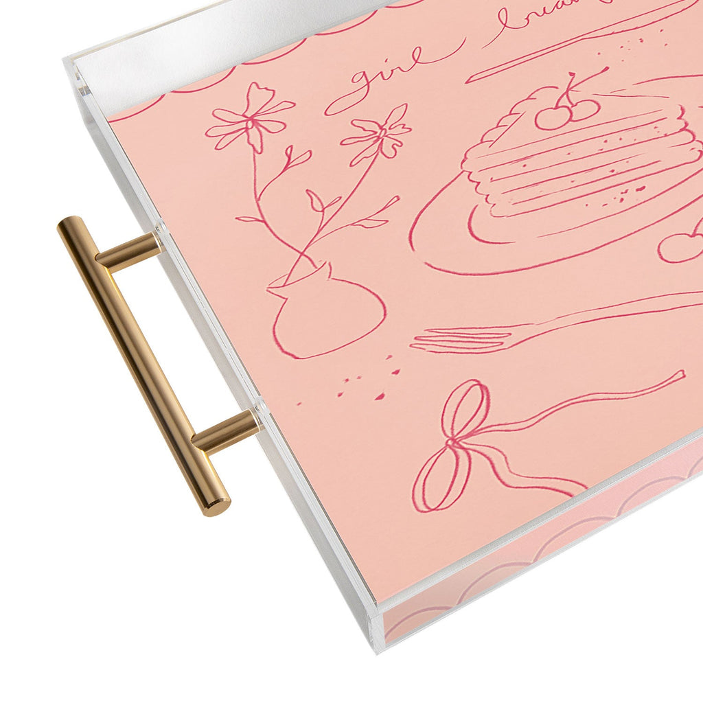 DENY Designs girl breakfast Acrylic Tray