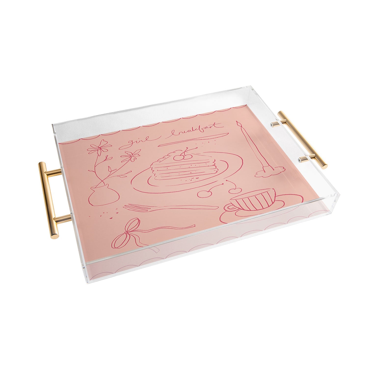 DENY Designs girl breakfast Acrylic Tray