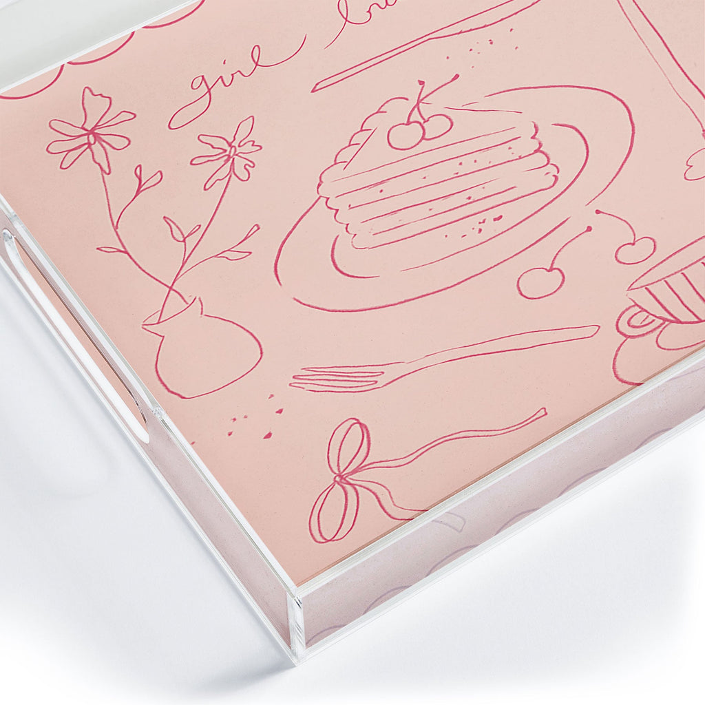 DENY Designs girl breakfast Acrylic Tray