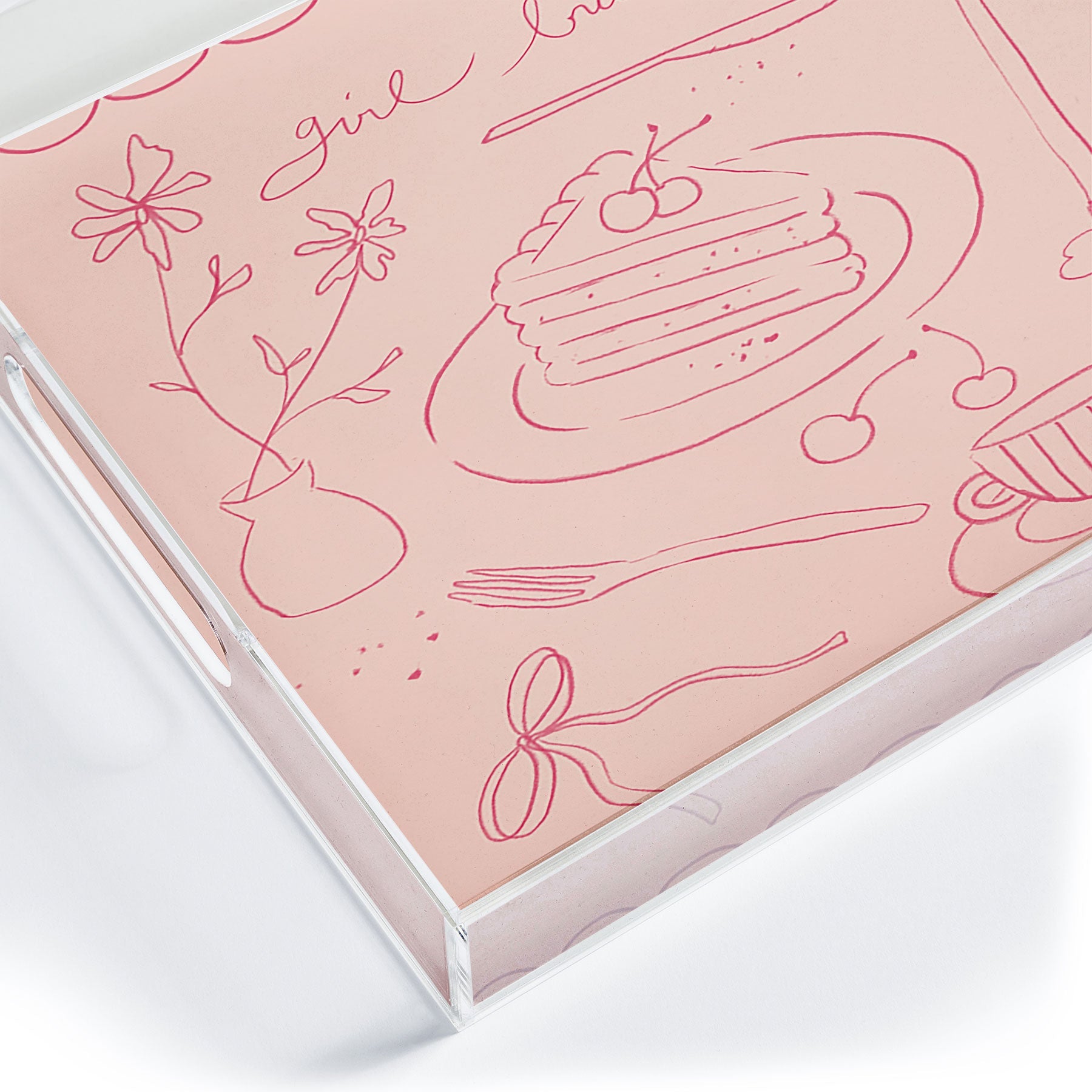 DENY Designs girl breakfast Acrylic Tray