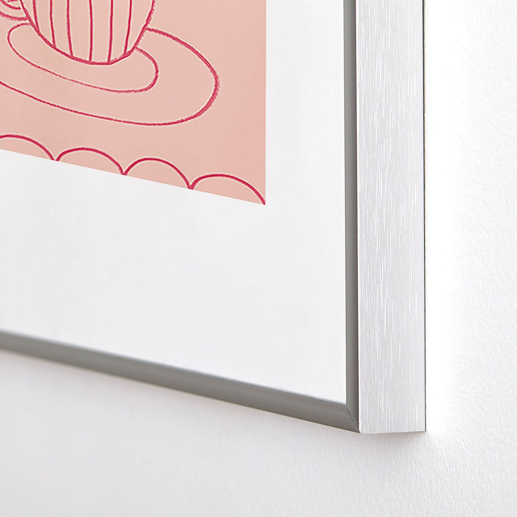 DENY Designs girl breakfast Metal Framed Art Print