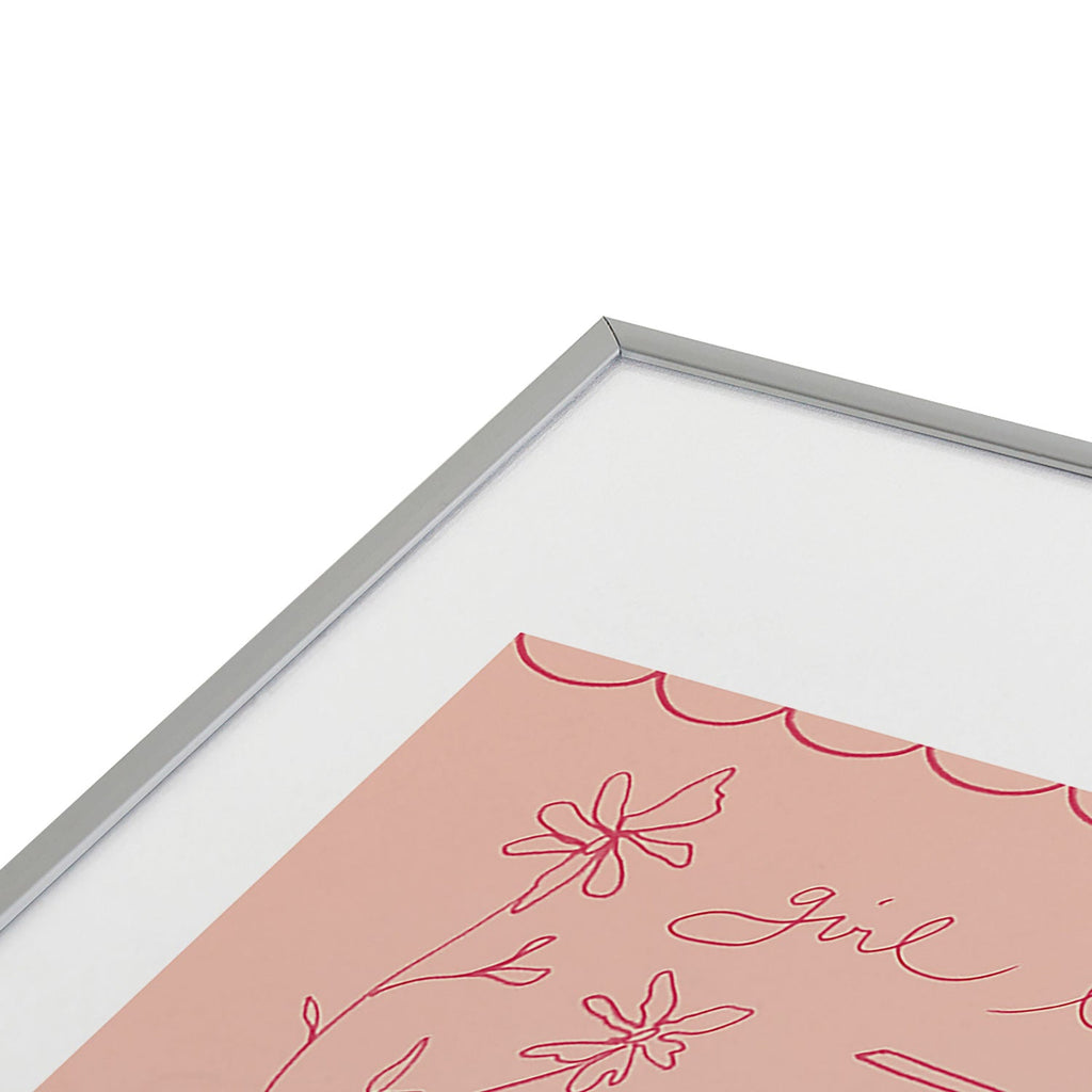 DENY Designs girl breakfast Metal Framed Art Print