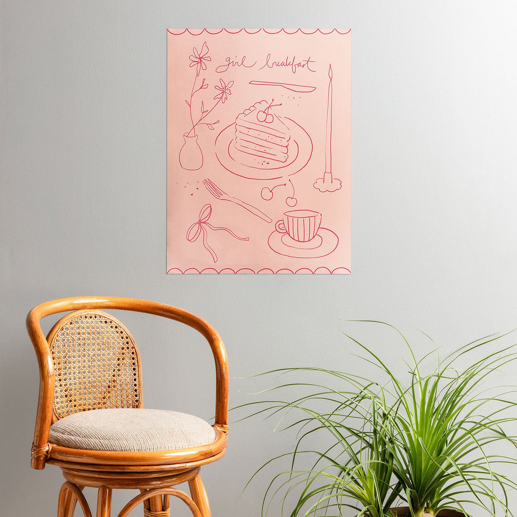 DENY Designs girl breakfast Poster