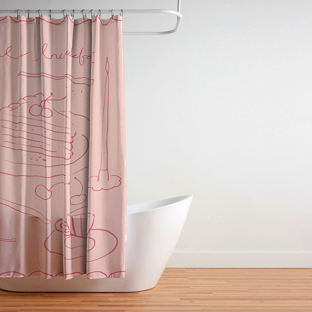DENY Designs girl breakfast Shower Curtain