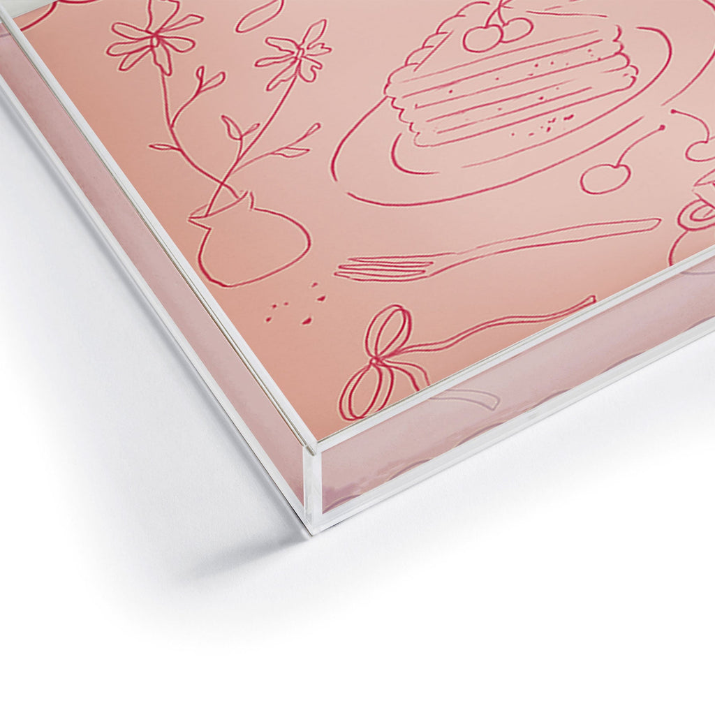 DENY Designs girl breakfast Acrylic Tray