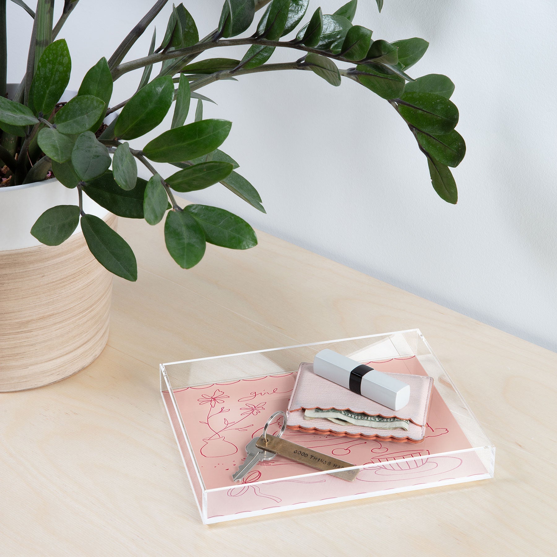 DENY Designs girl breakfast Acrylic Tray