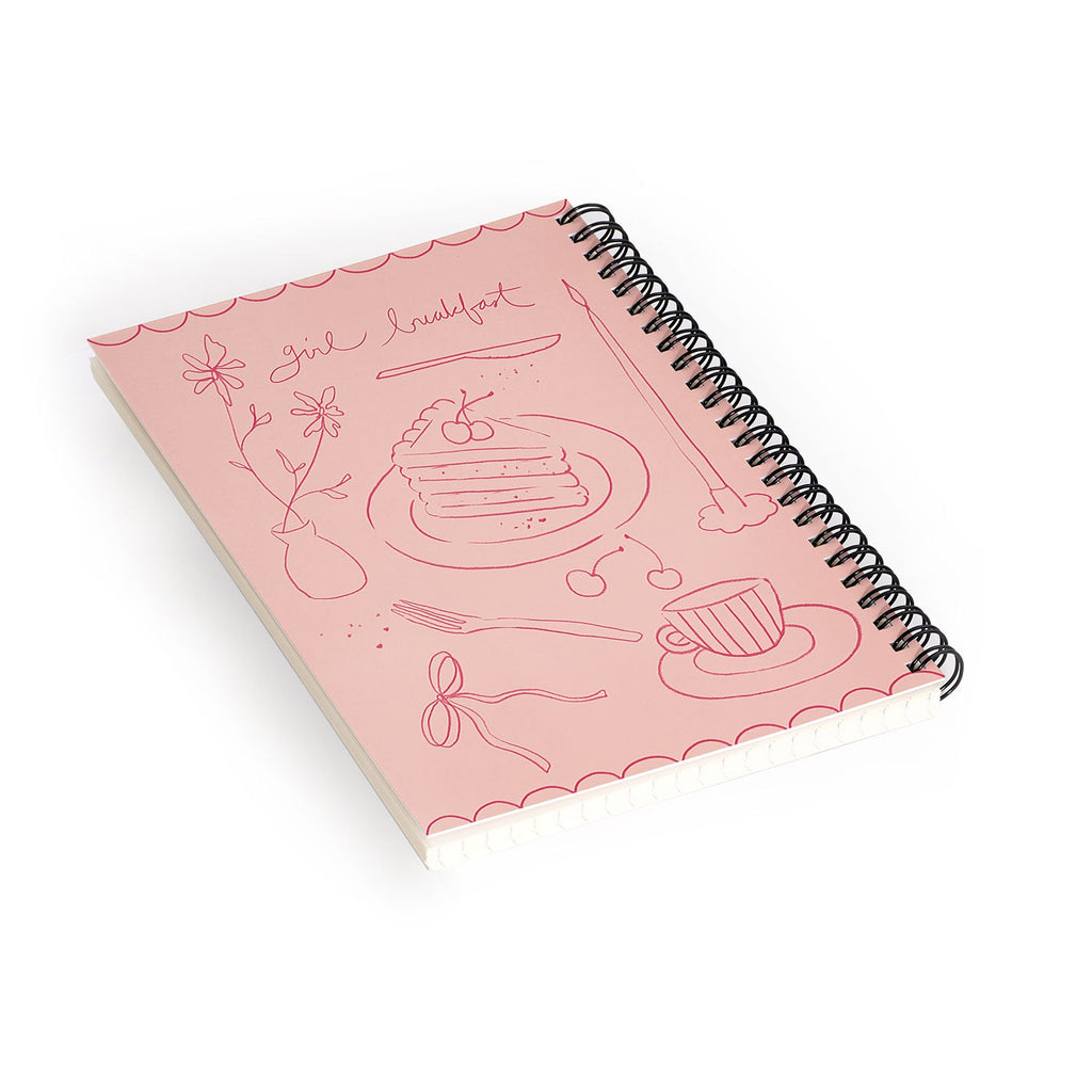 DENY Designs girl breakfast Spiral Notebook