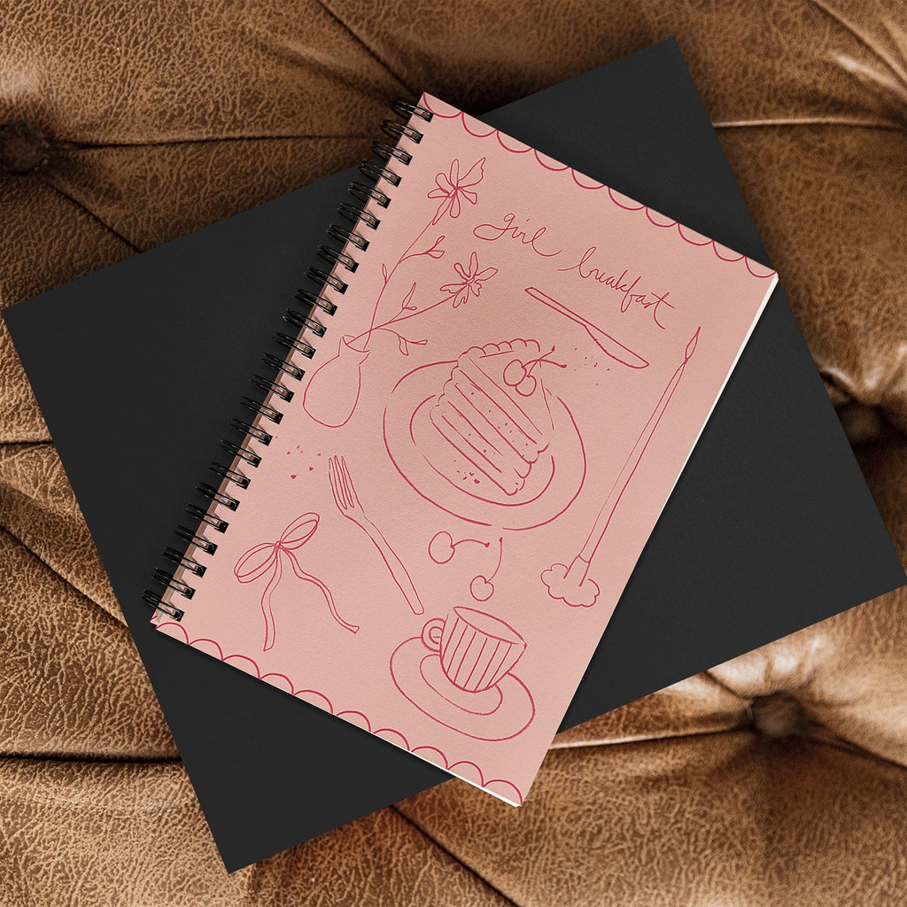 DENY Designs girl breakfast Spiral Notebook
