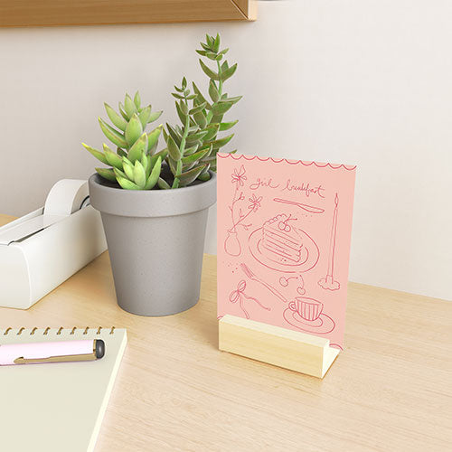 DENY Designs girl breakfast Mini Art Print