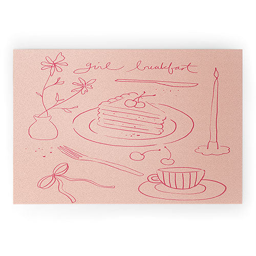 DENY Designs girl breakfast Welcome Mat
