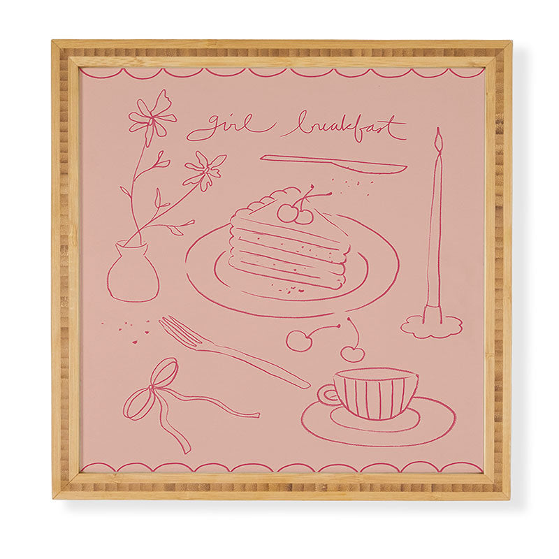 DENY Designs girl breakfast Framed Wall Art