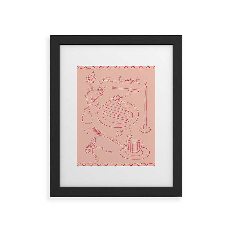 DENY Designs girl breakfast Framed Art Print