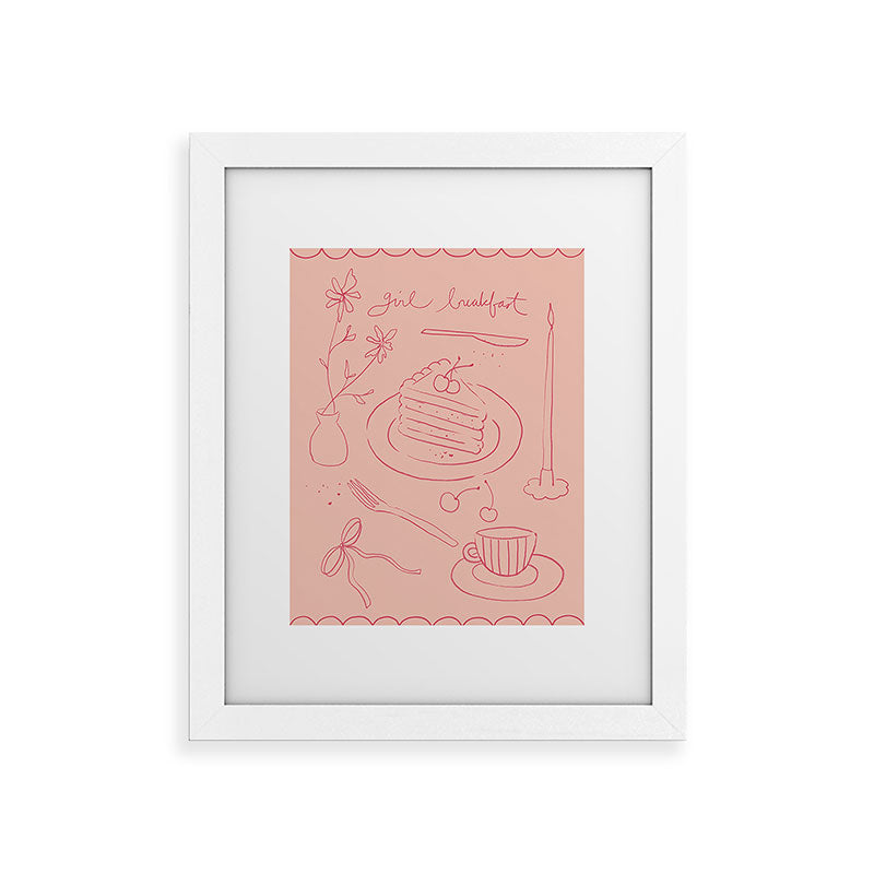 DENY Designs girl breakfast Framed Art Print
